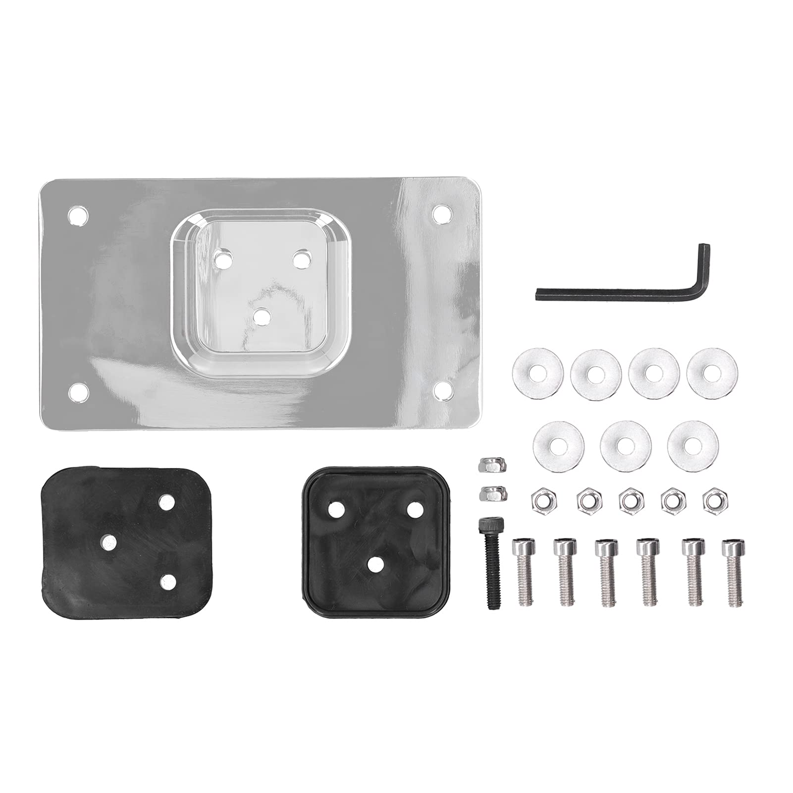 Fydun 3-Hole Chrome Motorcycle License Plate Bumper Mount Holder Bracket Kit - Compatible with Big Twin 1973 & Up Models - Perfect for Custom Bike Builds & Road Safety Compliance