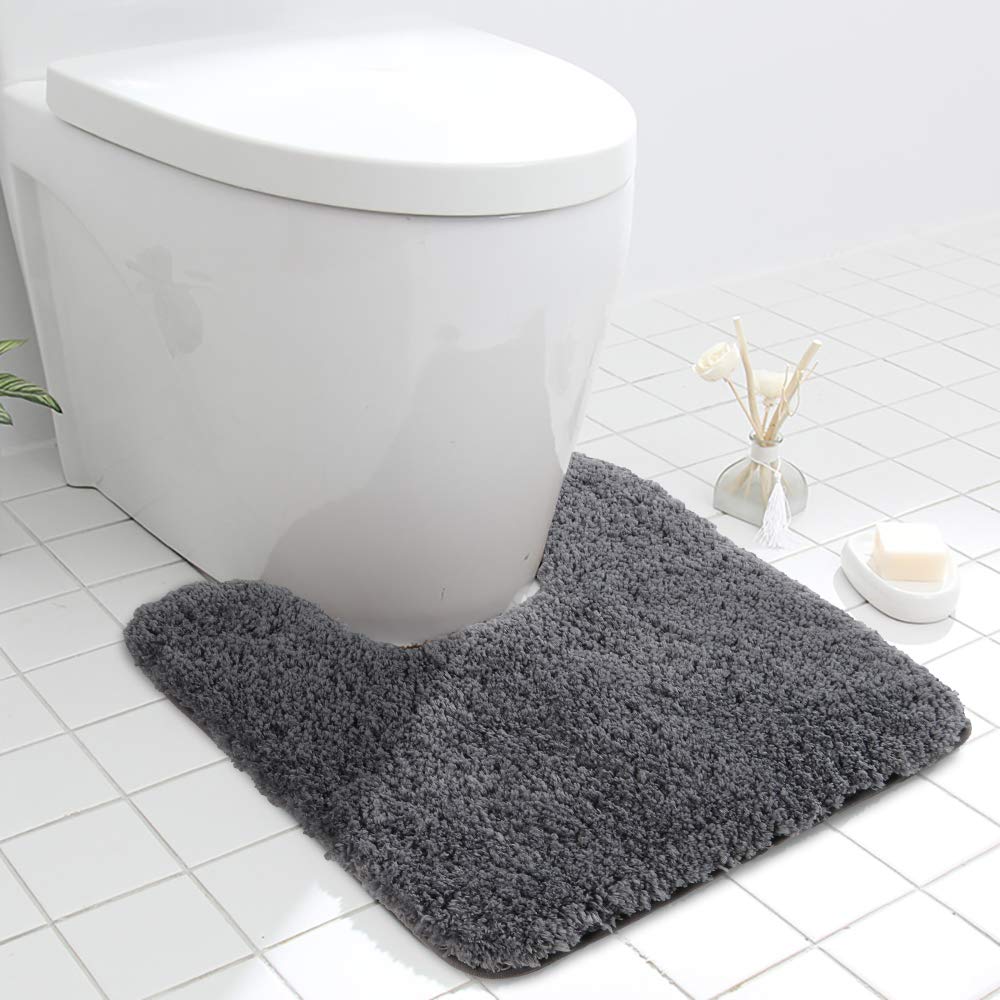 Luxury Grey Shaggy Bath Mat - 19.5