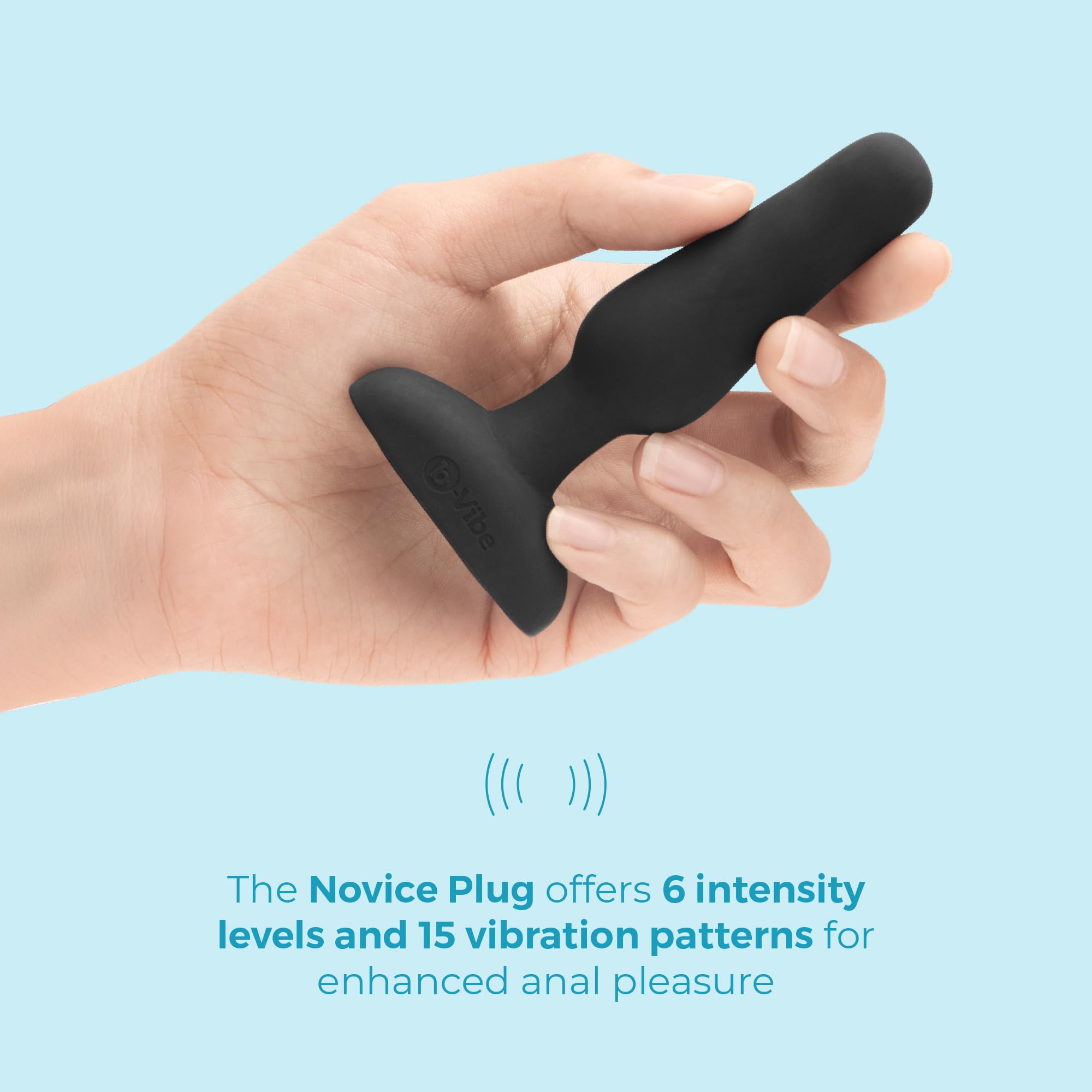 b-Vibe Novice Plug Remote Control Anal Plug - Black | Rechargeable Adult Sex Toy for Couples, Anal Training & Pleasure | Perfect for Beginners, Long Distance Play & Sensual Exploration