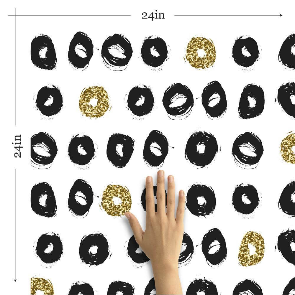 Black and Yellow Peel and Stick Removable Wallpaper - Self-Adhesive Decorative Wall Covering for Bedroom, Living Room, Office - Easy to Install & Remove (Pattern 6530)
