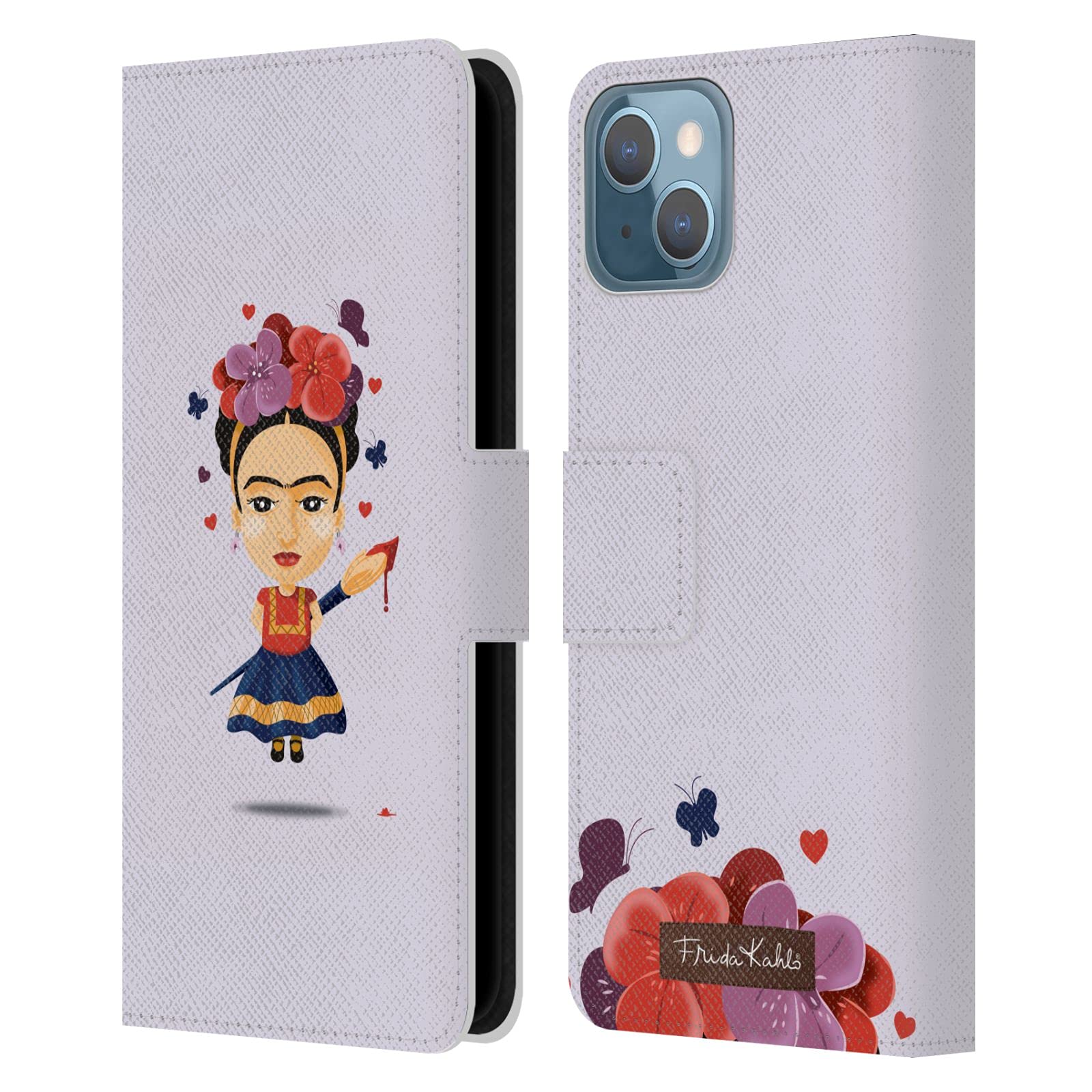 Official Frida Kahlo iPhone 13 Leather Wallet Case - Licensed Art Phone Cover with Card Slots & Cash Pocket - Perfect for Women's Fashion Accessories & Everyday Use
