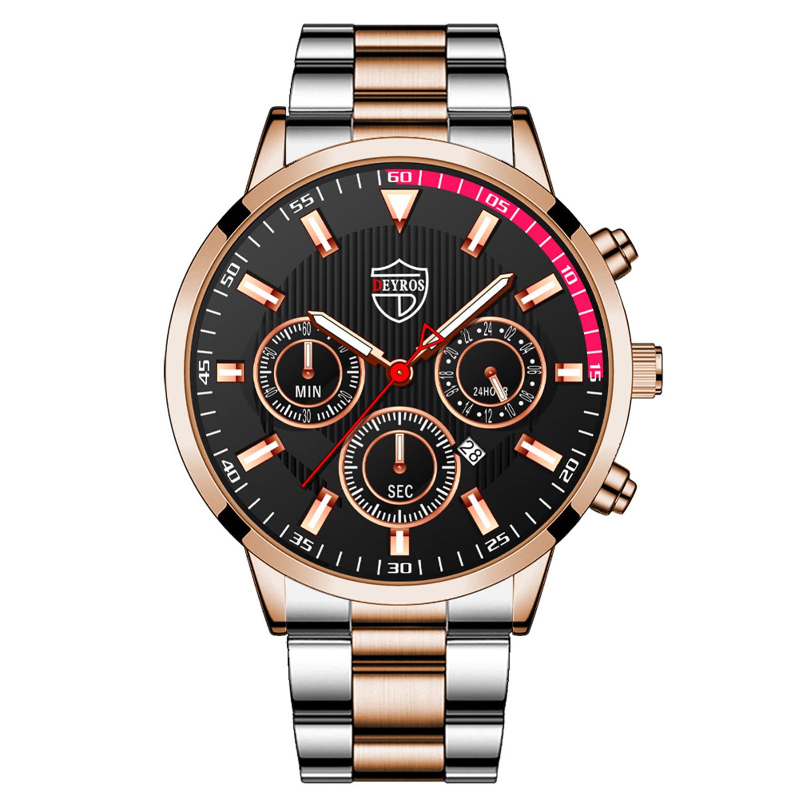 Men's Stainless Steel Analog Quartz Watch - Sporty Casual & Business Wristwatch with Date Display | Perfect for Office, Gym & Everyday Wear
