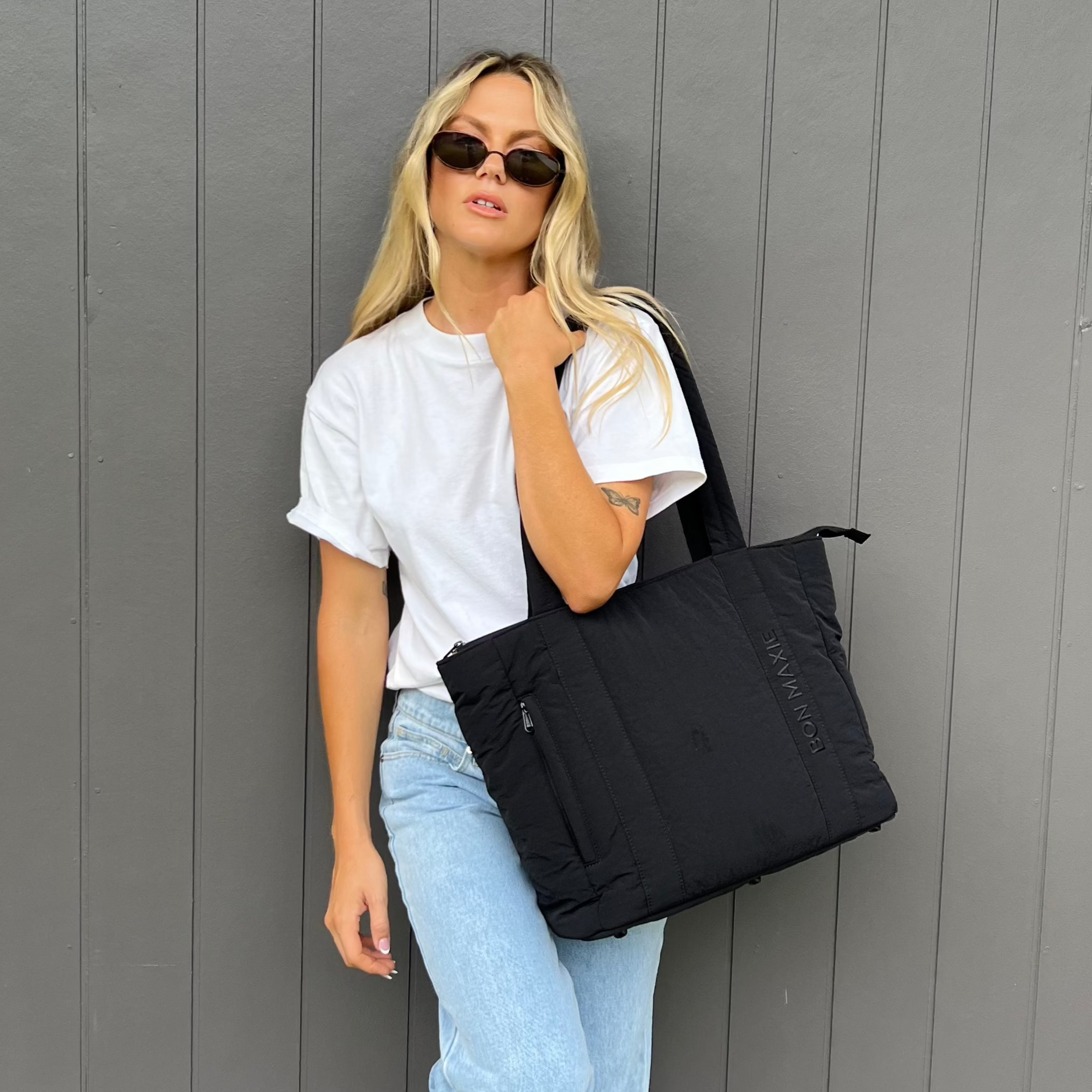 Stylish Black Everyday Tote Bag for Women - Lightweight & Spacious Carryall for Work, Shopping & Travel
