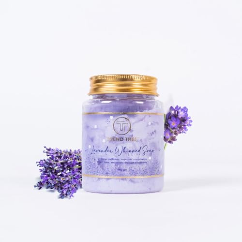 TRENDTREE® Lavender Whipped Soap - 150g, Sulfate & Paraben Free Body Wash, Hand & Face Cleanser, Shaving Cream for All Skin Types | pH Balanced, Moisturizing & Gentle | Perfect for Spa, Bath & Shower Relaxation