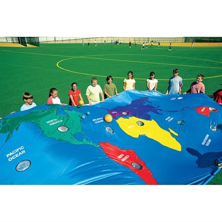 FLAGHOUSE Earth Play Parachute - Colorful Kids Parachute for Outdoor Games, Gym Class & Team Activities - Perfect for Playground, Birthday Parties & Group Events