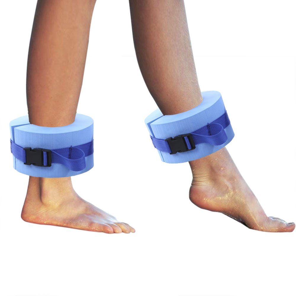 Foam Swim Aquatic Cuffs - Water Aerobics Float Rings for Arms & Ankles | Quick Release Buckle Resistance Exercise Cuffs | Swim Fitness Training Set of 2 (Blue) | Perfect for Pool Workouts, Aqua Gym & Hydrotherapy Sessions