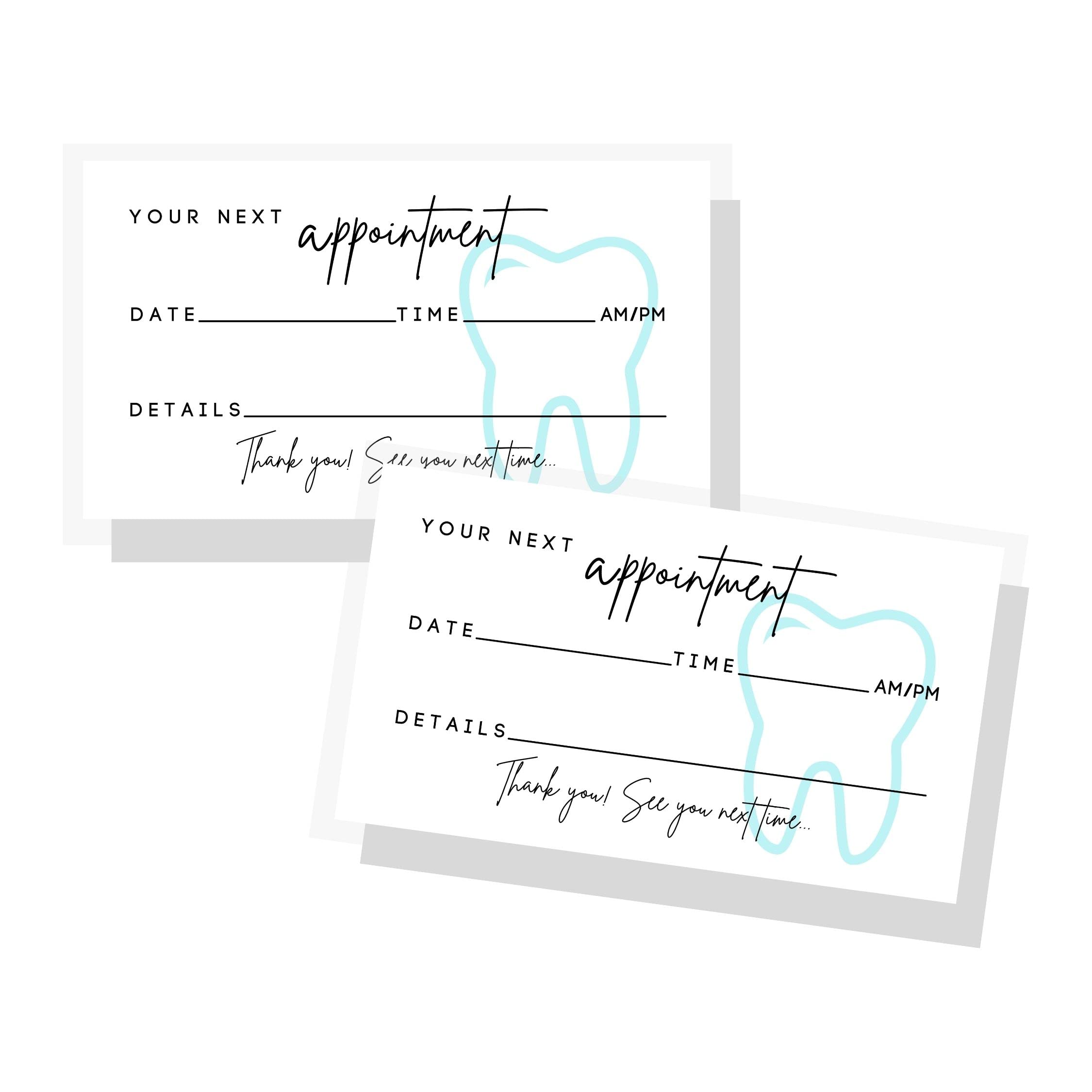 50 Pack Dental Appointment Reminder Cards | 2x3.5