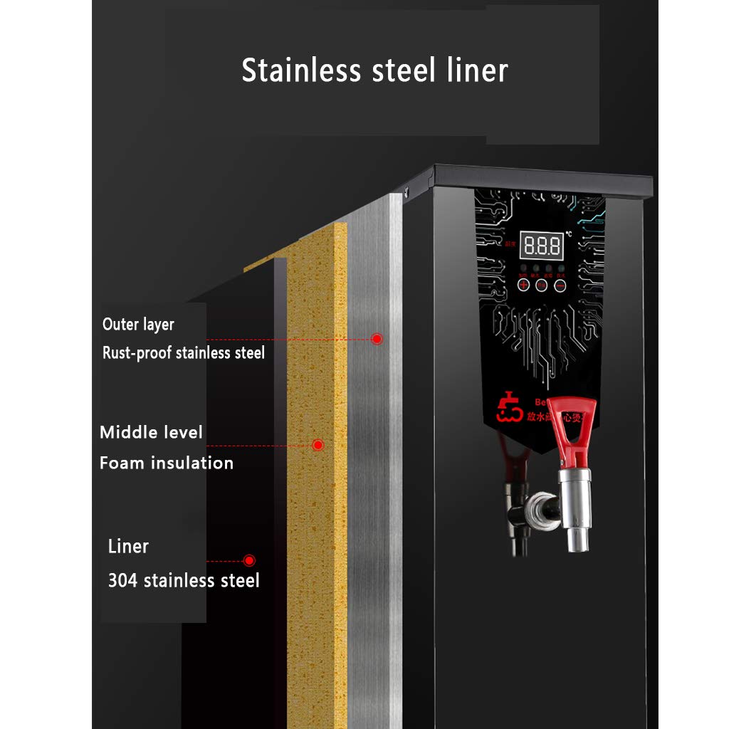 CLING Commercial Electric Water Boiler - 1500W Fast Heating, Stainless Steel Inner Tank, Auto Shut-Off & Dry Burn Protection - Perfect for Restaurants, Tea Shops & Office Break Rooms