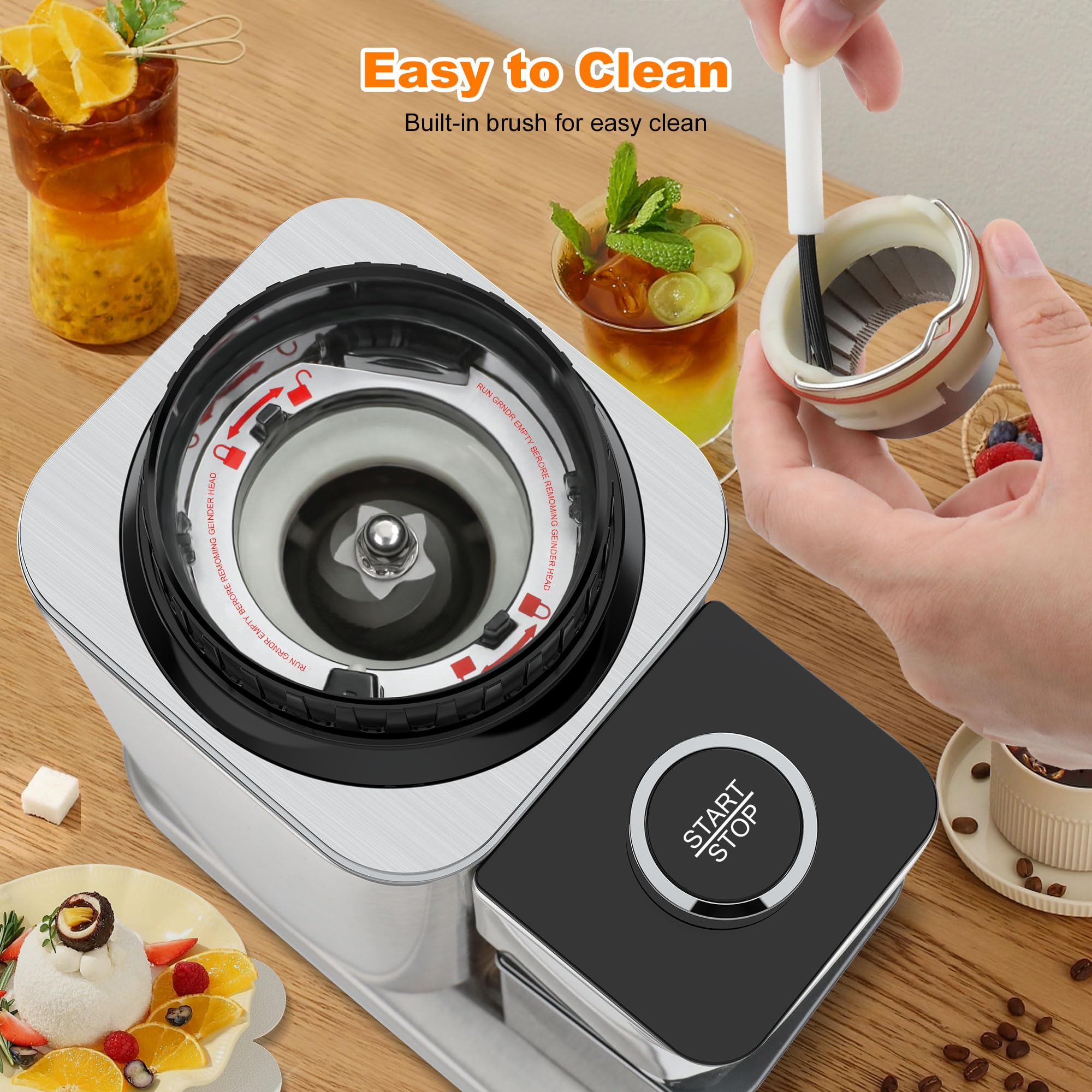 Premium Stainless Steel Conical Burr Coffee Grinder - 48 Adjustable Grind Settings, Anti-Static Electric Coffee Bean Grinder for 2-12 Cups - Perfect for Espresso, French Press, Drip Coffee & Cold Brew at Home or Office