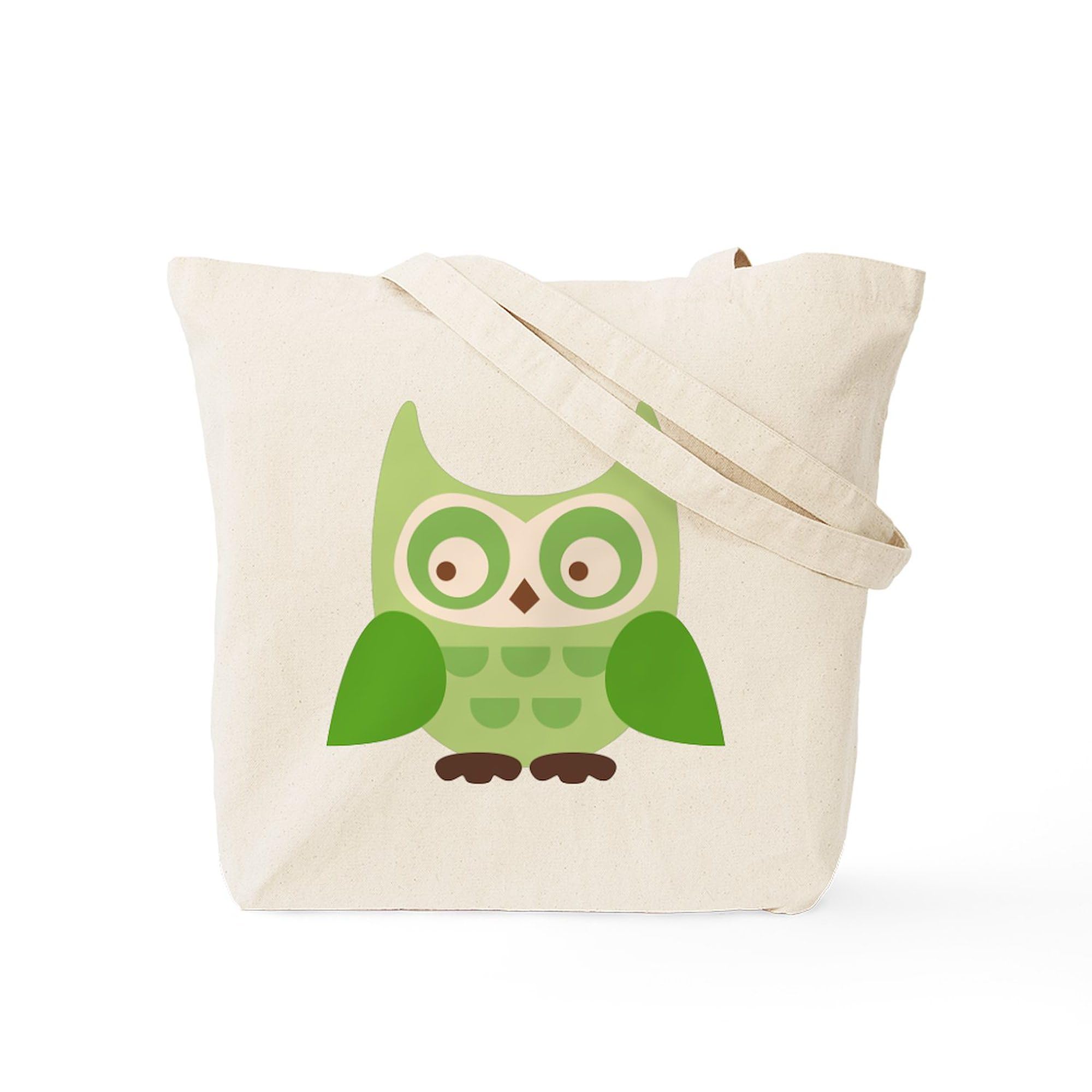 Eco-Friendly Green Owl Canvas Tote Bag - Reusable Natural Shopping Bag for Groceries, Beach & Daily Use | CafePress