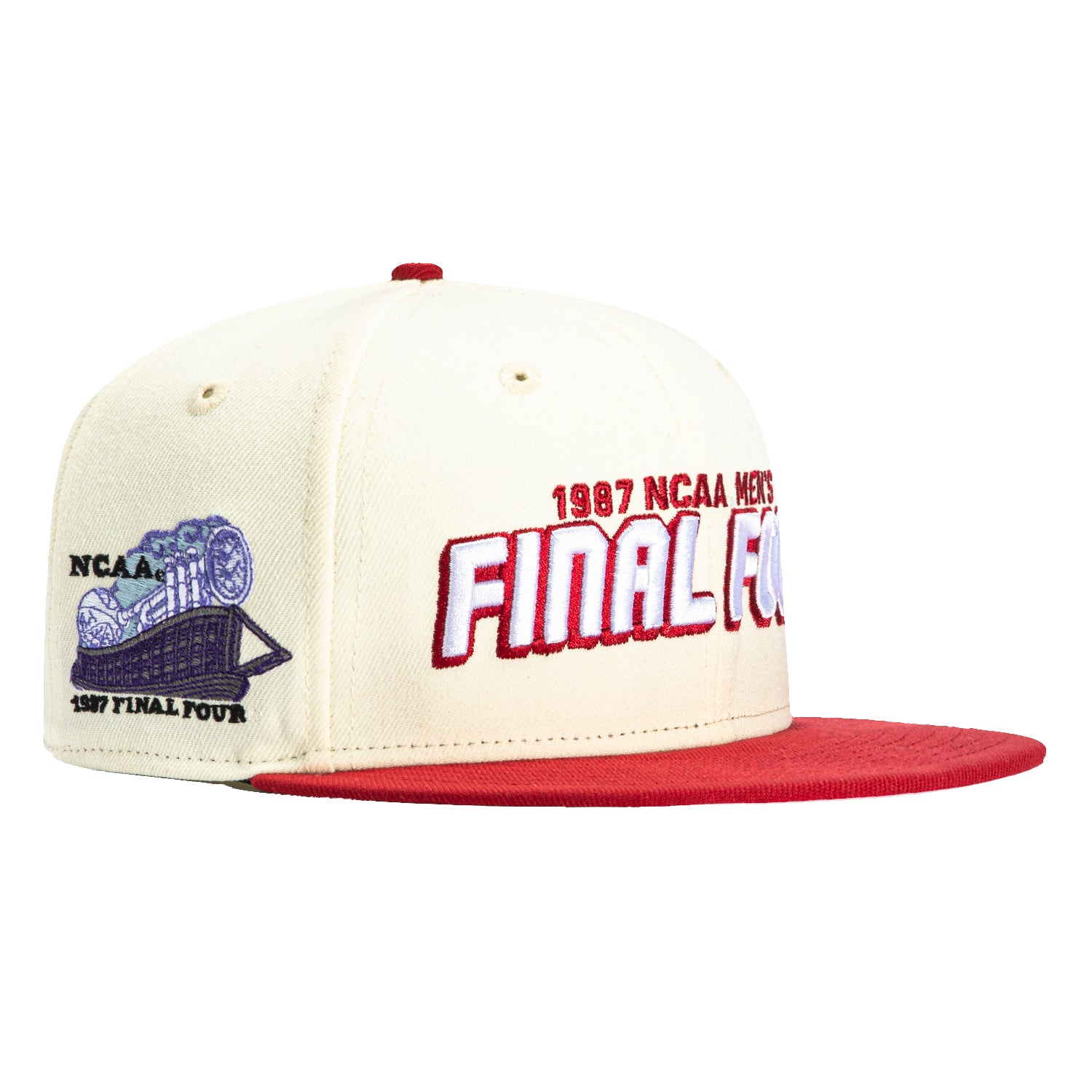 New Era 59Fifty Indiana Hoosiers 1987 Final Four Patch Snapback Hat - White & Cardinal - NCAA Basketball Fan Gear for Men & Women - Perfect for Game Day, Tailgating and Sports Collectibles
