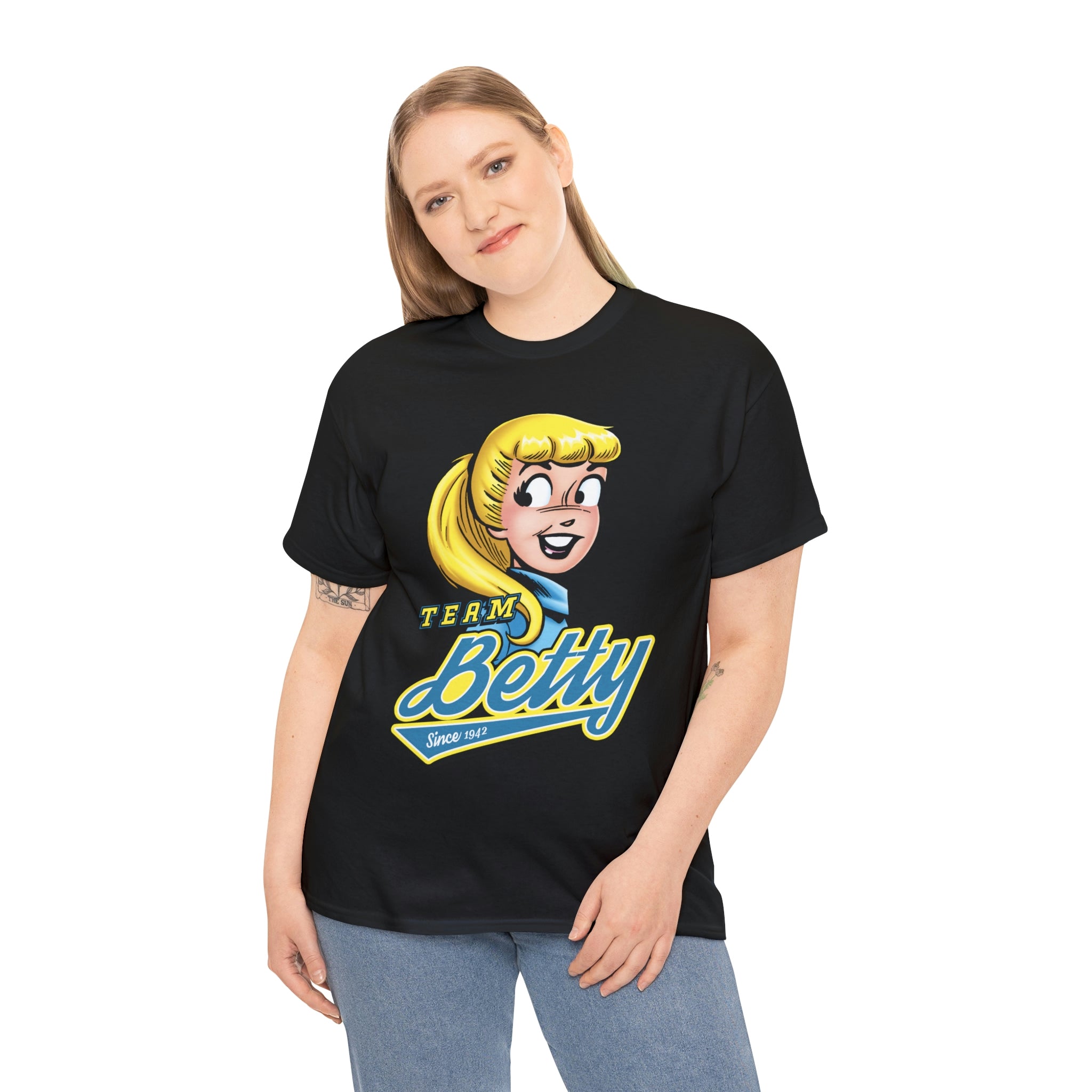 Team Betty Graphic Tee - Unisex Heavy Cotton T-Shirt with Betty Cooper Design | Casual Wear for Men & Women | Perfect for Comic Con, Cosplay & Pop Culture Events
