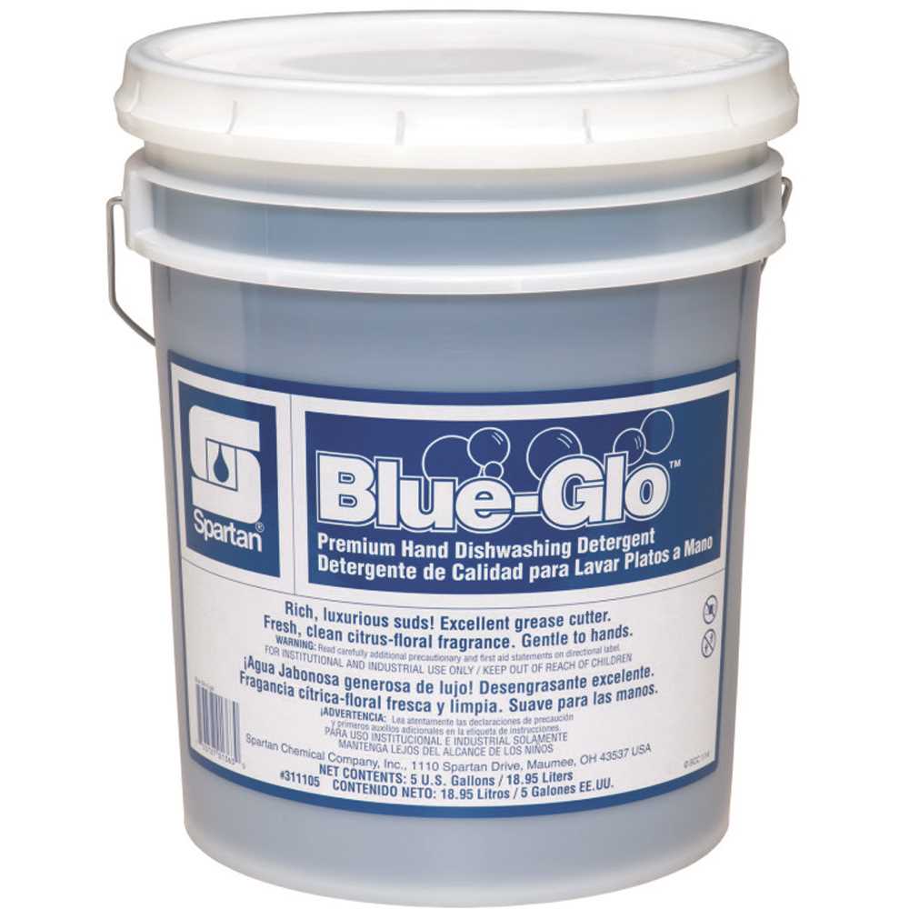Blue Glo Dishwashing Detergent - 5 Gallon Bulk Commercial Liquid Soap | Heavy-Duty Restaurant & Kitchen Cleaning Solution for Sinks, Pans & Utensils