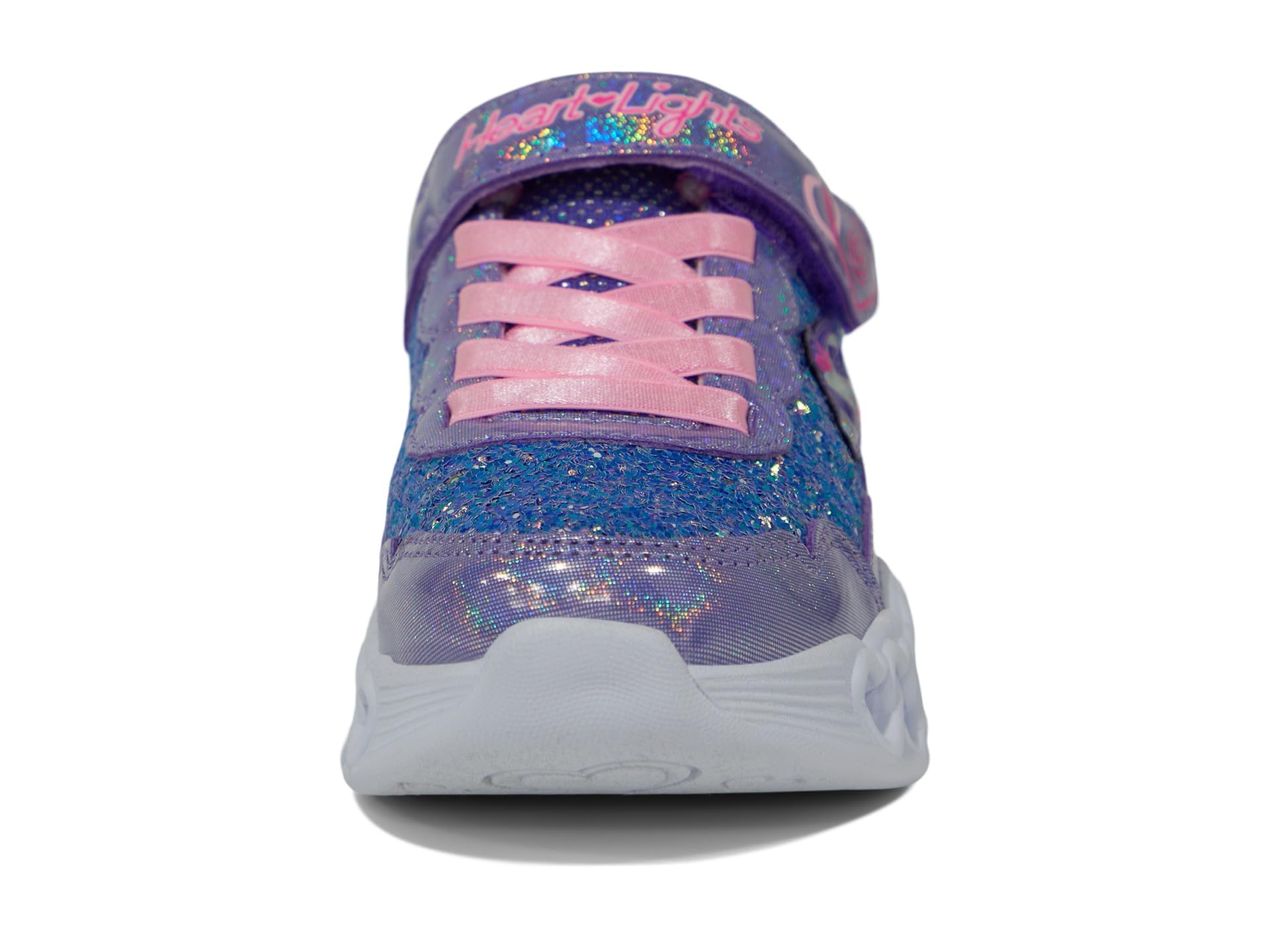 Skechers Girls' Infinite Heart Light-Up Sneakers - Sparkly LED Shoes for Kids, Comfortable Walking & Running Shoes - Perfect for School, Playground & Nighttime Safety