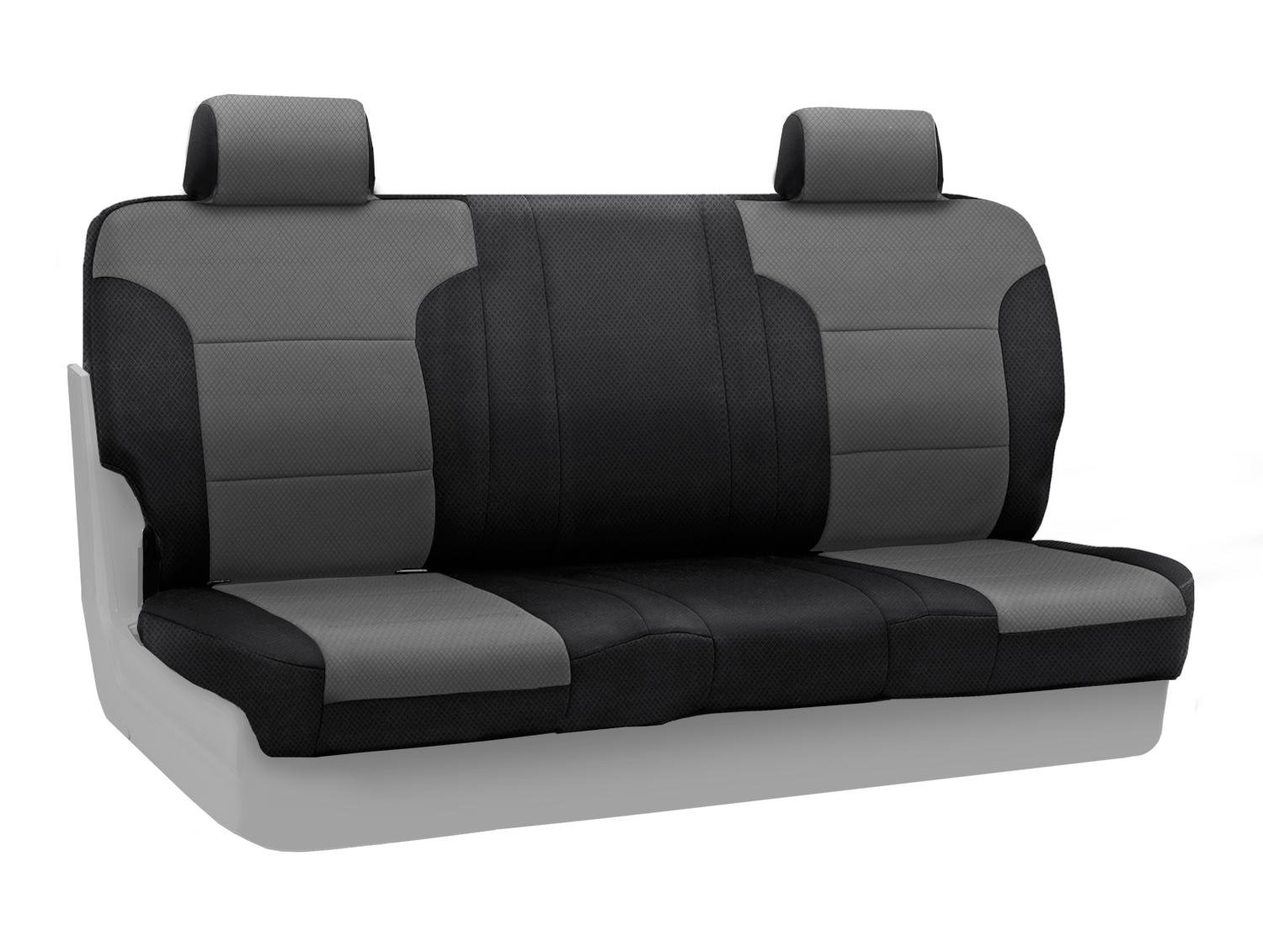 Coverking Custom Fit Front Solid Bench Seat Cover for Ford F150, F250, F350 - Spacermesh 2-Tone Gray & Black | Truck Accessories for Protection & Style | Perfect for Work, Camping & Daily Driving