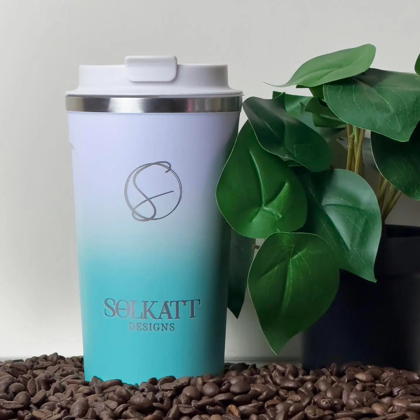 Ocean Aqua Insulated Travel Coffee Cup - 500ml Stainless Steel Vacuum Flask for Hot & Cold Drinks - Perfect for Commuting, Camping & Office Use