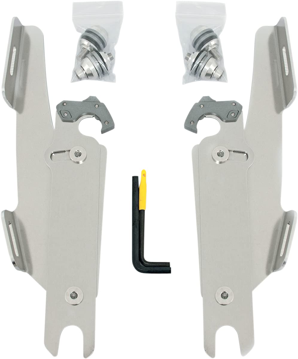 Memphis Shades Trigger Lock Mount Kit for Batwing Fairing - No Light Bar, Polished Finish | Easy Installation for Harley Davidson Motorcycles | Perfect for Long Rides and Highway Cruising
