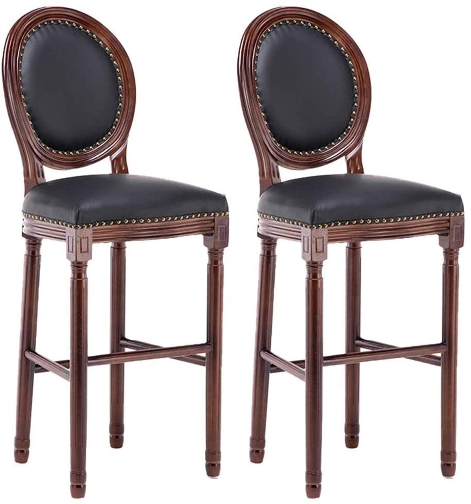 Premium Bar Stools Set of 2 - Soft Faux Leather Counter Height Bar Chairs with Backrest, 29.5