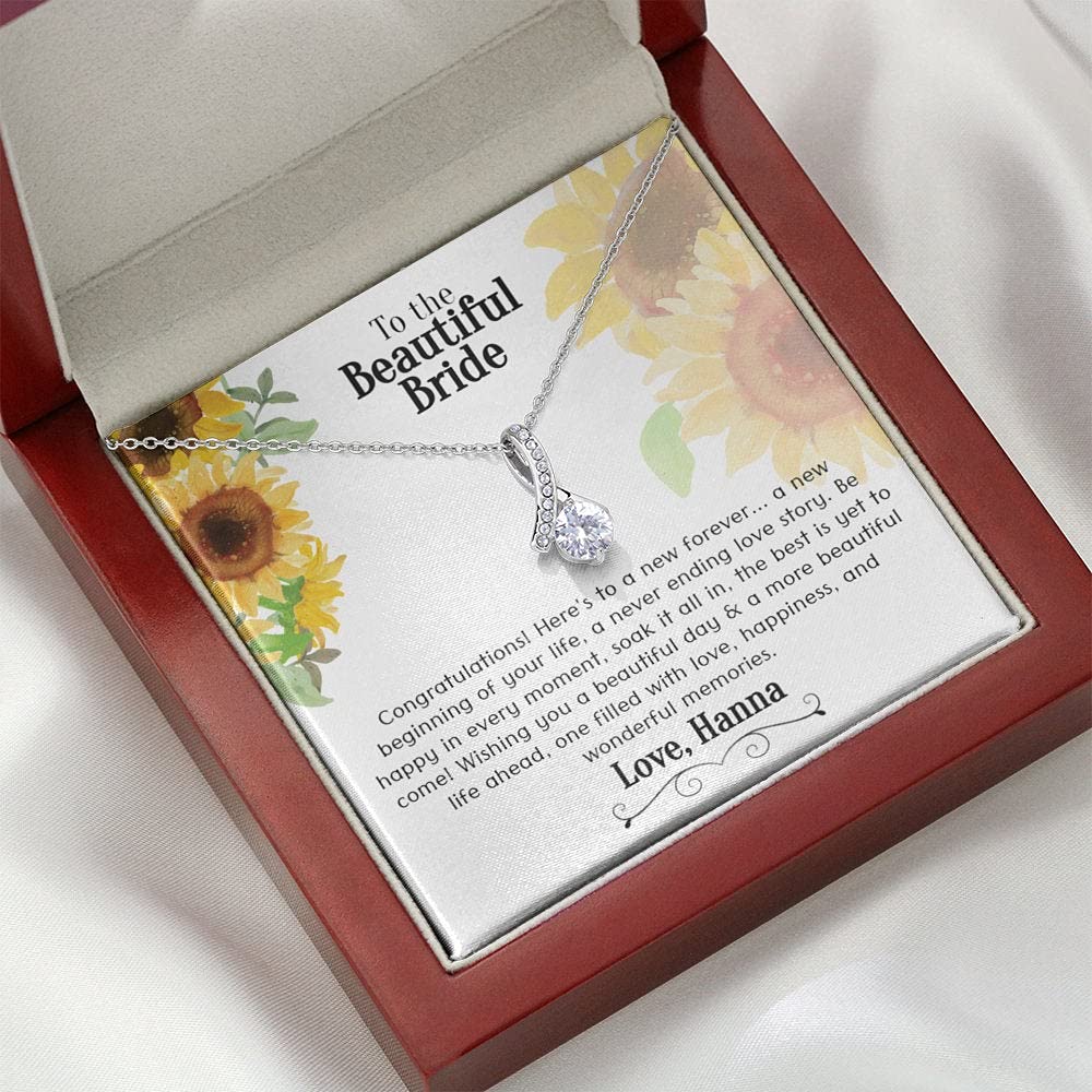 Forever Love Personalized Necklace - Meaningful Wedding Gift for Bride, Maid of Honor & Bridesmaids | Unique Bride-to-Be Jewelry Present for Wedding Day & Anniversary