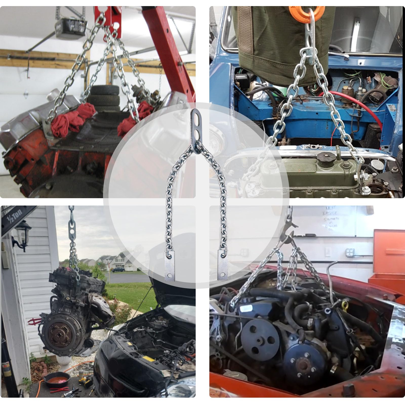 34 Inch Heavy Duty Engine Lift Chain - 1,000 lbs Capacity, Motor Hoist Lifting Chain for Automotive Repair, Equipment Maintenance & Industrial Use