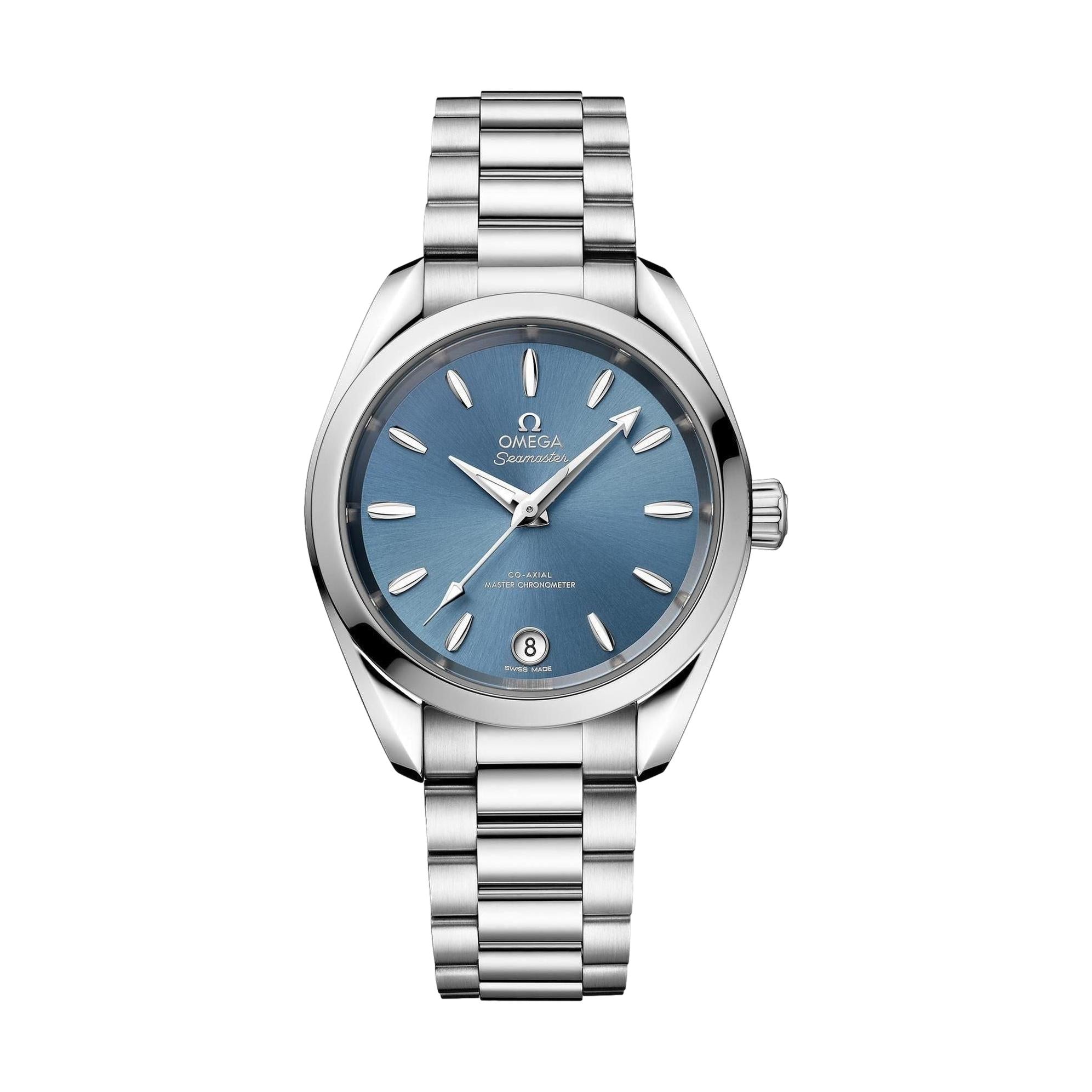 Omega Seamaster Aqua Terra 150M Co-Axial Master Chronometer 34mm Men's Watch - Stainless Steel Bracelet, Sea Blue Dial | Luxury Dive Watch for Swimming, Sailing & Formal Occasions