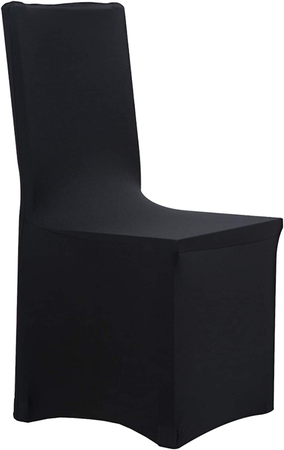Stretch Spandex Chair Covers 4-Pack - Washable Removable Elastic Dining Chair Slipcovers for Living Room, Folding Chairs - Perfect for Parties, Banquets, Weddings & Home Decor (Black)