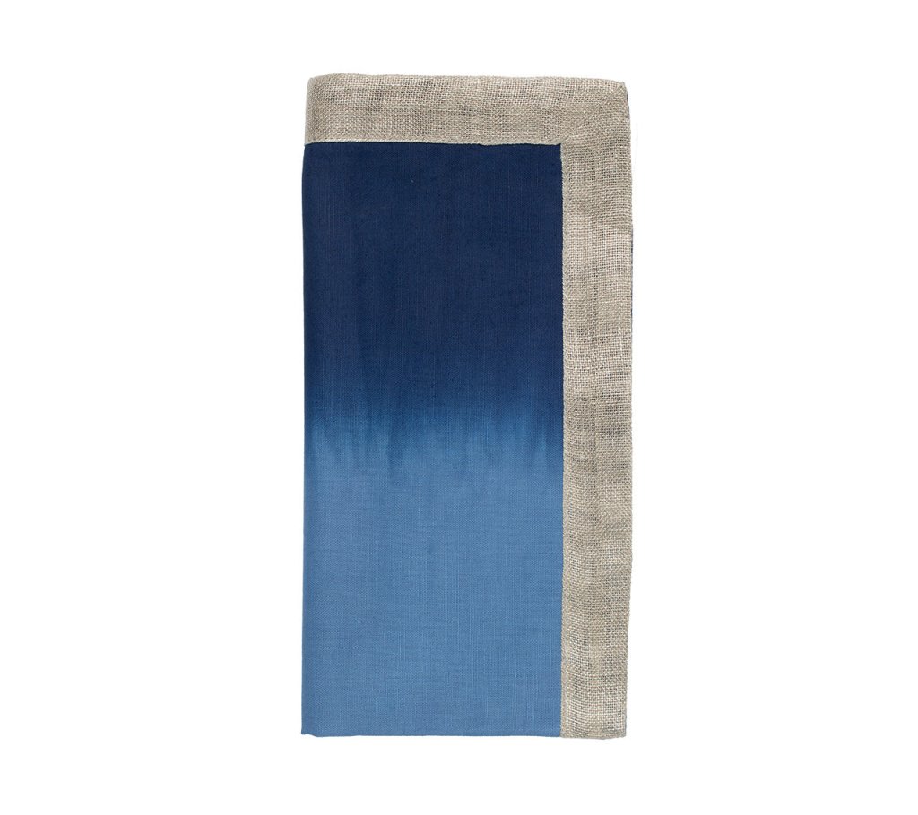 Cool Tone Dip Dye Napkins - Set of 4 Cotton Dinner Napkins for Modern Table Setting, Party Decor & Wedding Reception