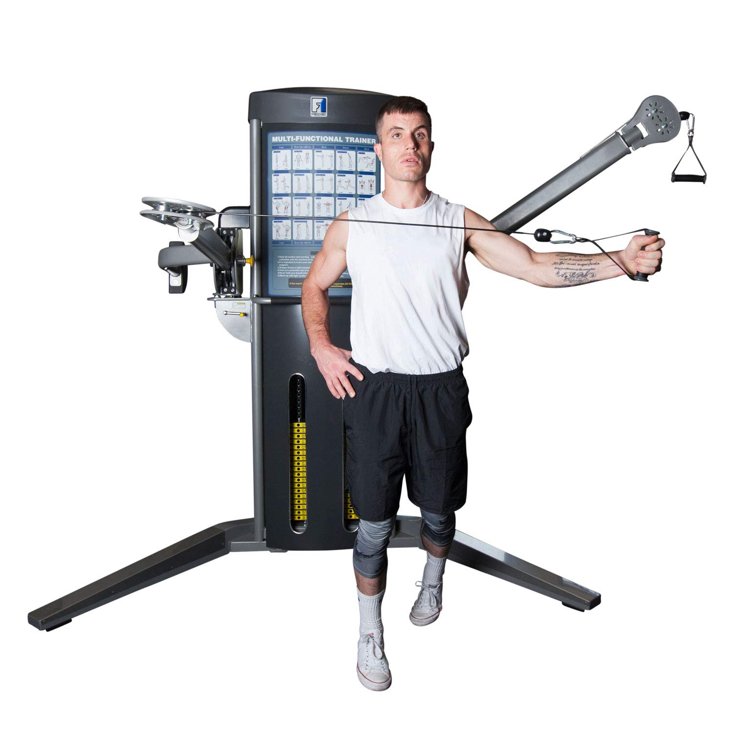 Fitness First Cable Crossover Machine - Premium Home & Gym Strength Training Equipment for Chest, Back & Arm Workouts