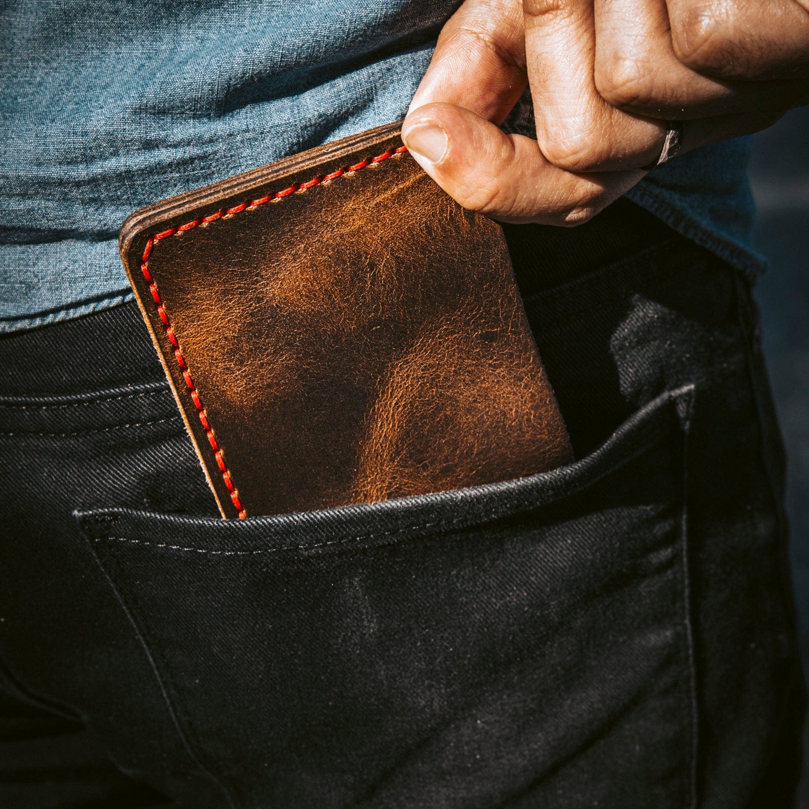 Genuine Leather Bifold Wallet for Men - Slim RFID Blocking Credit Card Holder with ID Window - Perfect for Everyday Use, Travel & Business
