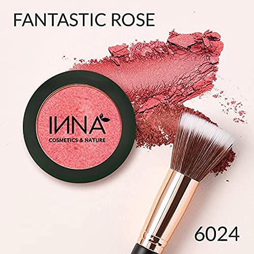 Inna Cosmetics & Nature - 100% Natural Vegan Blush, Gluten Free, Paraben Free, Oil-Free Mineral Makeup, Cruelty-Free Made in Canada, 3g (Fantastic Rose) - Perfect for Daily Wear & Special Occasions