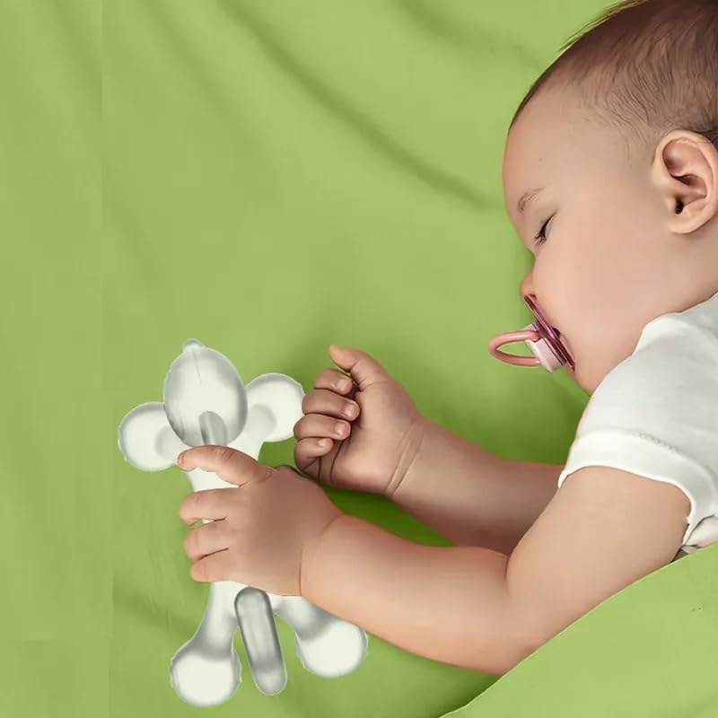 Baby Monkey Teether - 100% Safe Nano Silicone, Easy Grip, Boilable & Dust Resistant for Infants | Perfect for Soothing Sore Gums During Teething, Playtime & Travel