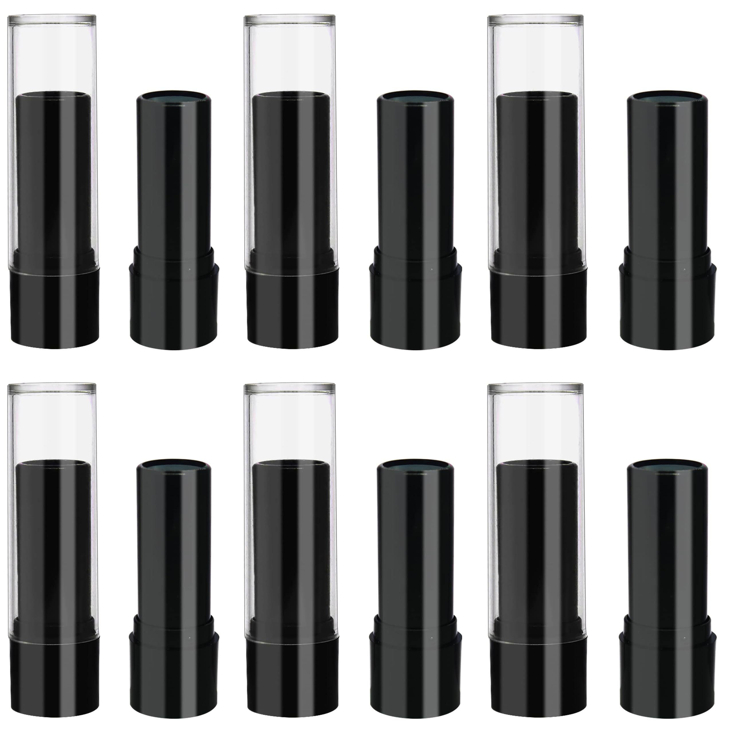 6-Pack 5ml Unbreakable Plastic Travel Empty Lipstick Tubes - Refillable Cosmetic Containers for Lipstick, Kajal, Lip Care & Face Cream | Perfect for Travel, Makeup Kits & DIY Beauty Products