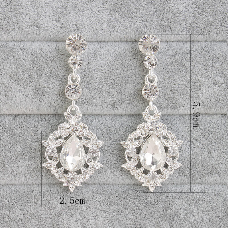 Elegant Rhinestone Wedding Earrings for Bride - Perfect for Bridal Party, Prom & Special Occasions