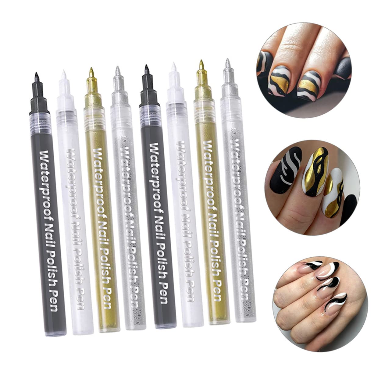 FOMIYES 8Pcs Professional Nail Art Pen Set - Dotting, Lining & Painting Tools for DIY Nail Designs | Perfect for Home Manicure, Salon Use & Nail Art Beginners