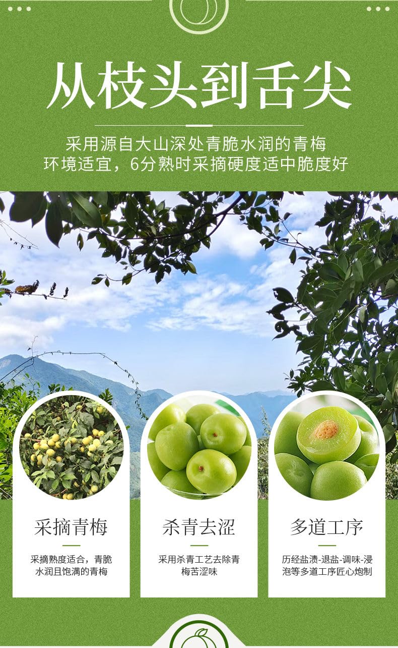Sour Sweet Crispy Green Plums - 200g per Bag | Vegan Healthy Snacks | Dried Fruit Candy for Office, Travel & Movie Nights (Pack of 2)