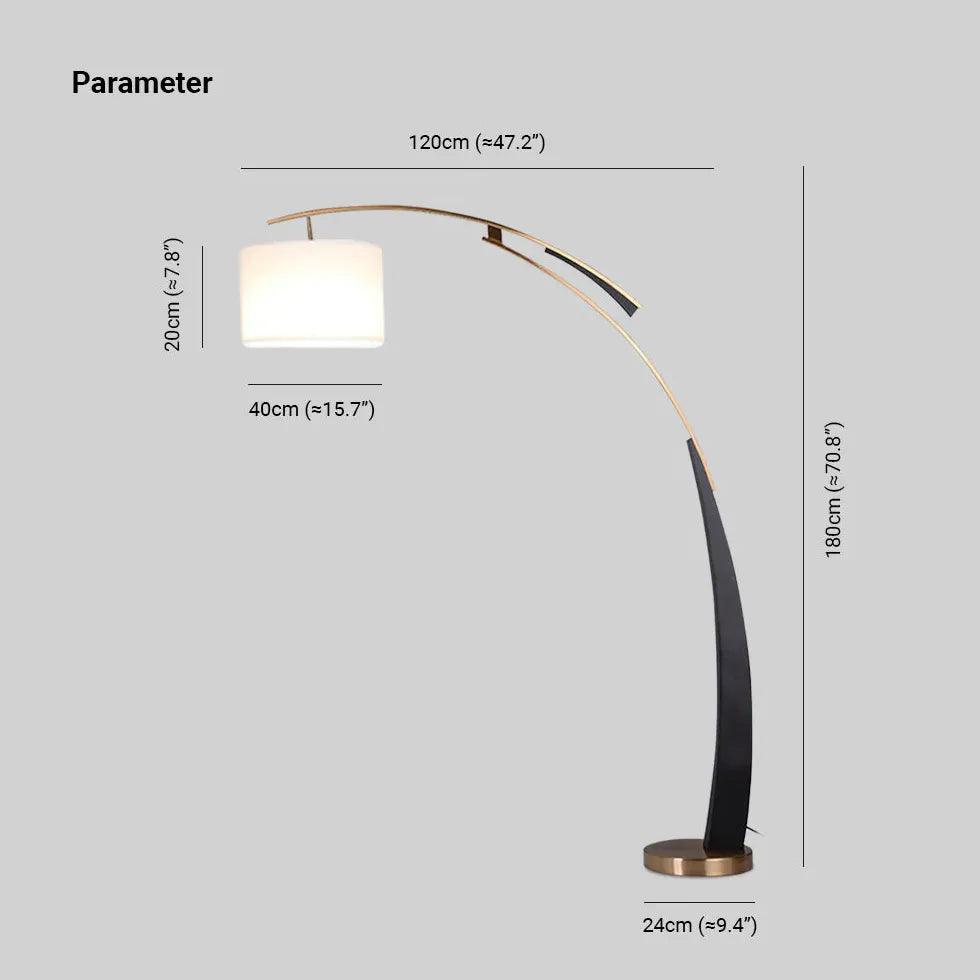 Modern White Cylindrical Arched Floor Lamp - Elegant Home & Office Lighting for Living Room, Bedroom, or Study