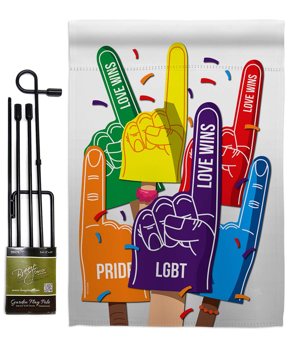 Love Wins Garden Flag Set - Double-Sided Inspirational Yard Decor for Home & Garden