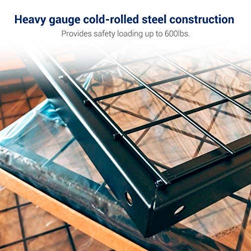 FLEXIMOUNTS 2-Piece Overhead Garage Storage Rack Set with Hooks - Adjustable Ceiling Storage Racks, 96