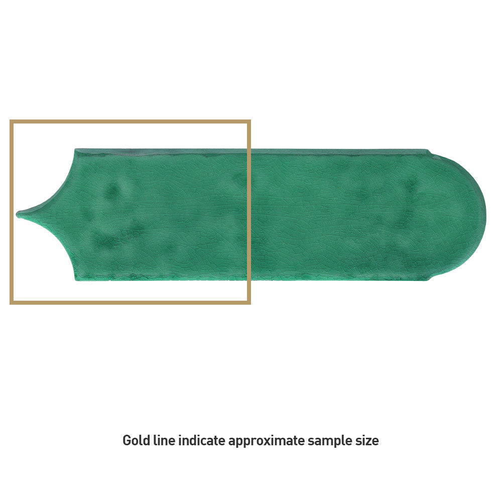 Handmade Olympus Jade Green Feather 85x300 Glossy Ceramic Tile - Perfect for Kitchen Backsplash, Bathroom Walls & Flooring