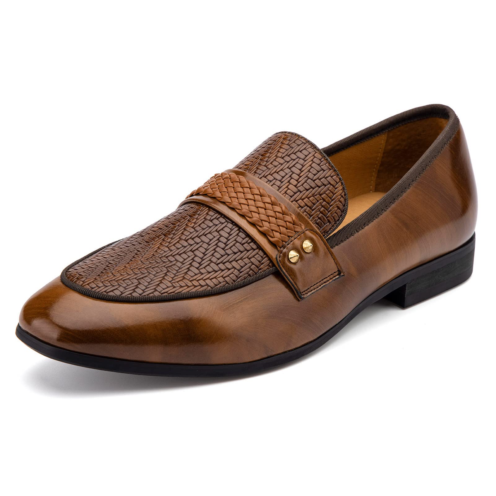 Meijiana Men's Loafers - Premium Leather Dress Shoes for Wedding, Party & Formal Occasions | Comfortable Slip-On Business Shoes for Work & Office Wear
