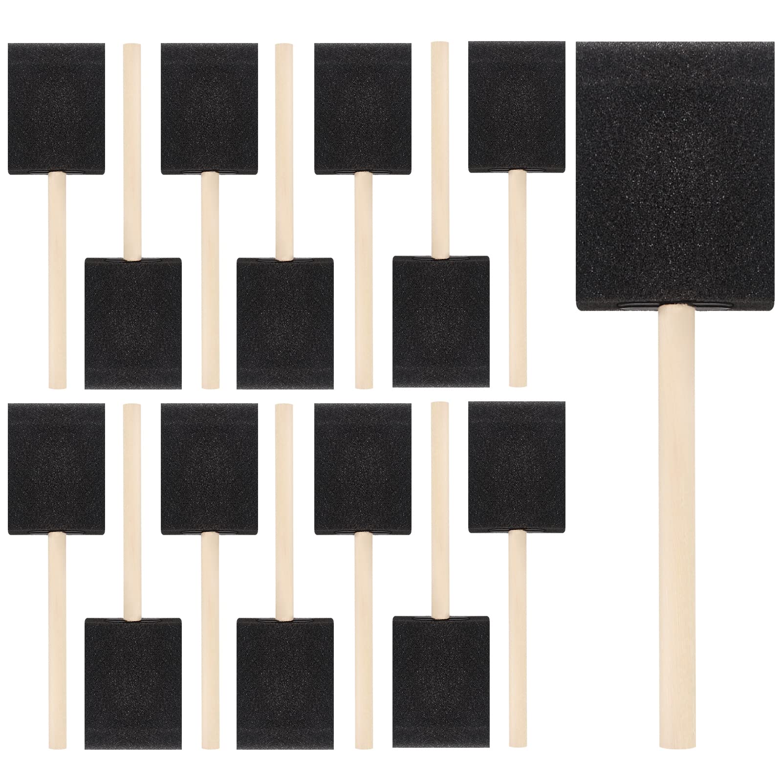 20 Pcs 2 Inch Foam Paint Brushes with Wood Handle - Sponge Brushes for Painting, Staining, Varnishing & DIY Crafts - Perfect for Home Decor, Furniture Refinishing & Art Projects
