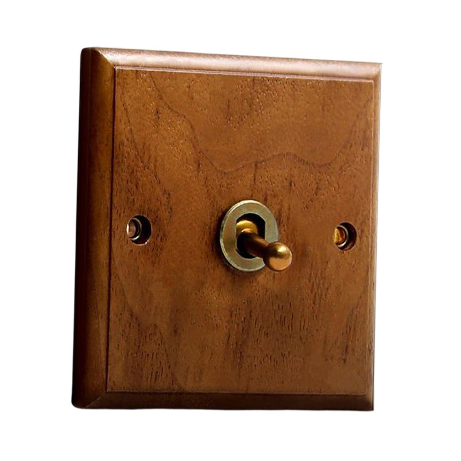 Vintage Walnut Antique Toggle Switch Panel - Single Open Concealed Light Switch for Home Improvement (Bedroom, Bathroom, Kitchen) | Classic Style Wall Switch for Home Decor & Lighting Control