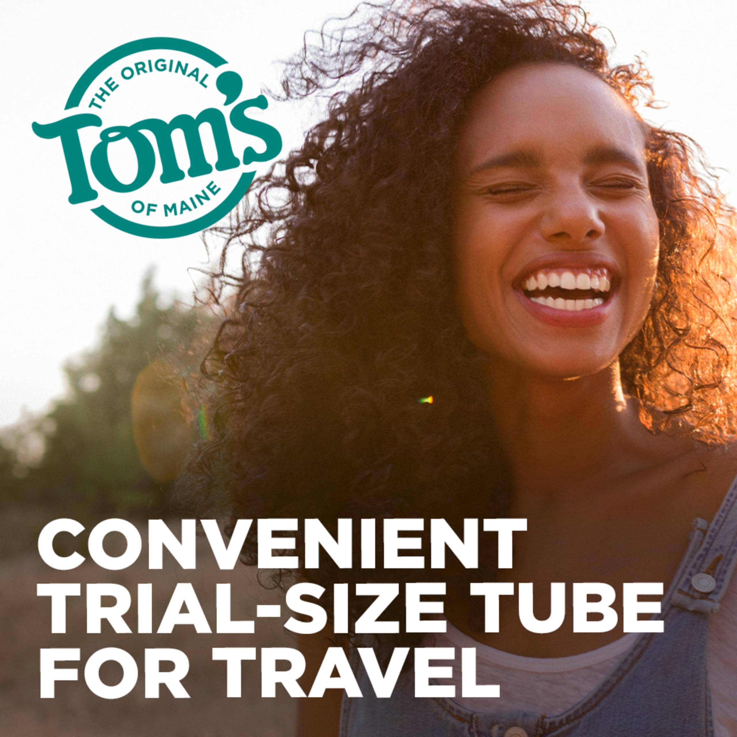 Tom's of Maine Fluoride-Free Antiplaque & Whitening Toothpaste - Natural Peppermint Flavor, Travel Size 1 oz (12-Pack) | Fresh Breath & Teeth Whitening for Home, Office & Travel Use