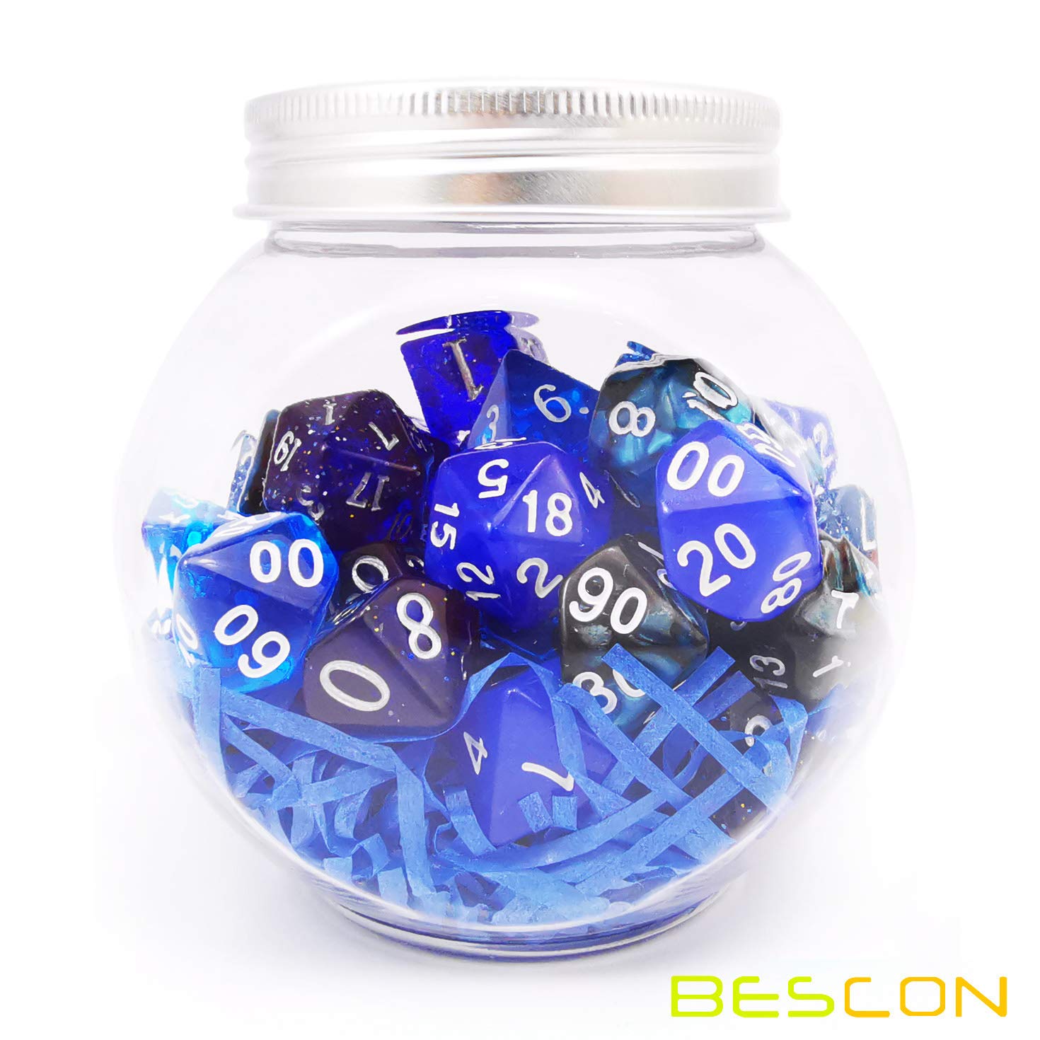 Bescon RPG Dice Set 35pcs Ocean Blue - Premium DND Dice for Dungeons & Dragons, Pathfinder, and Tabletop Role Playing Games | Perfect for D&D Campaigns, Gift Giving, and Game Nights