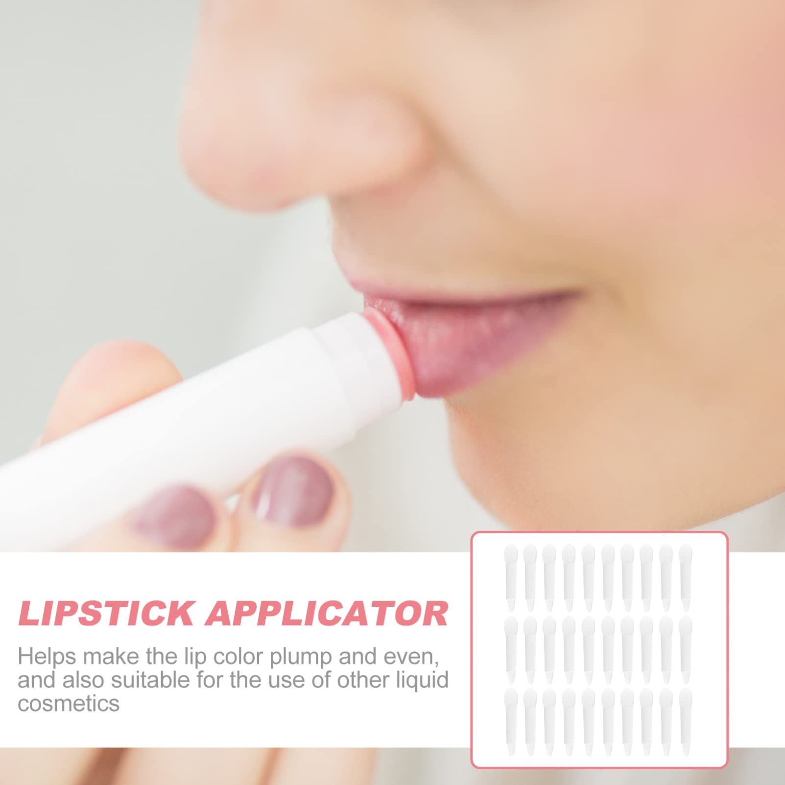 Lurrose 30Pcs Silicone Makeup Brush Set - Eyeshadow & Lipstick Applicator for Cream & Liquid Cosmetics (White) | Perfect for Professional Makeup Artists & Beauty Enthusiasts