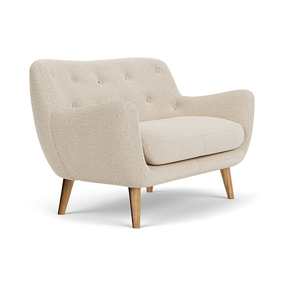 Herman Boucle 2 Seater Sofa - Modern Upholstered Loveseat for Living Room, Lounge & Small Spaces | Soft Fabric Couch with Sturdy Frame | Perfect for Apartments, Dorms & Cozy Home Decor