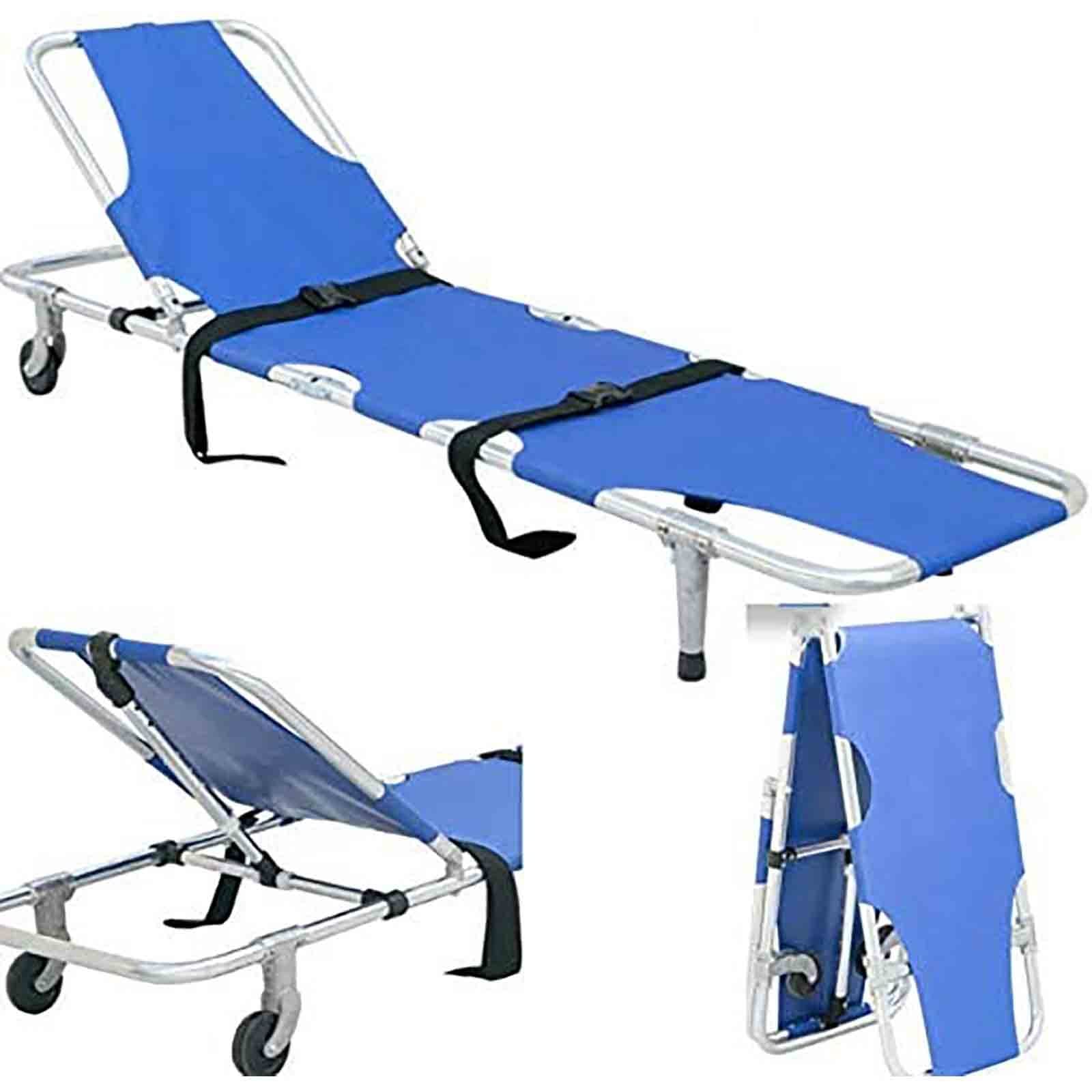 Portable Folding Emergency Stretcher - Lightweight Aluminum Rescue Stretcher with Wheels for Patient Transport | First Aid, Disaster Relief & Outdoor Camping Use