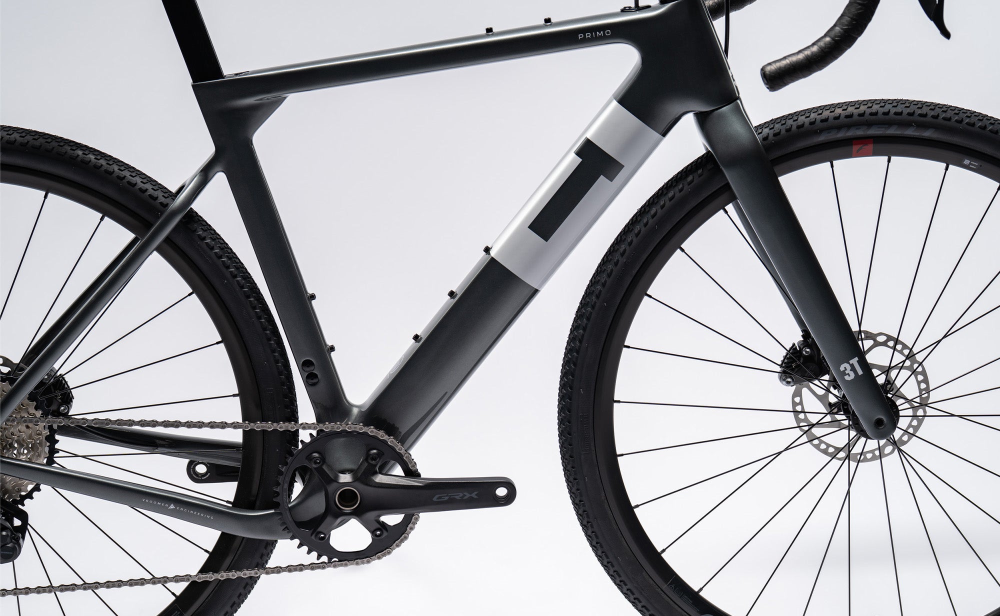 3T Primo GRX 1x12 700c Gravel Bike - Lightweight Carbon Frame, Shimano GRX Groupset - Perfect for Adventure Riding, Commuting & Off-Road Trails