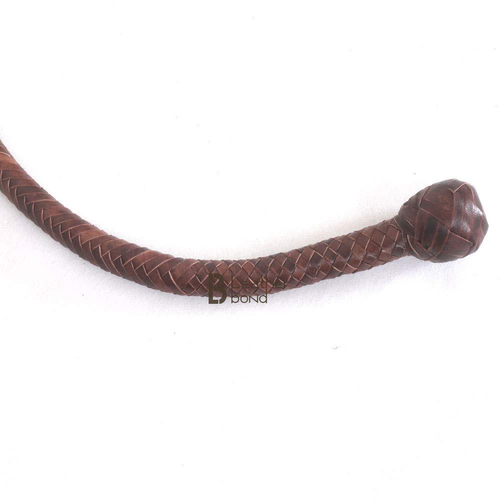 Premium Kangaroo Hide Leather Snake Whip - 4, 5, 6 or 8 Feet - 12 Strand Braided - Dark Brown - Perfect for Equestrian Training, Martial Arts & Performance Shows