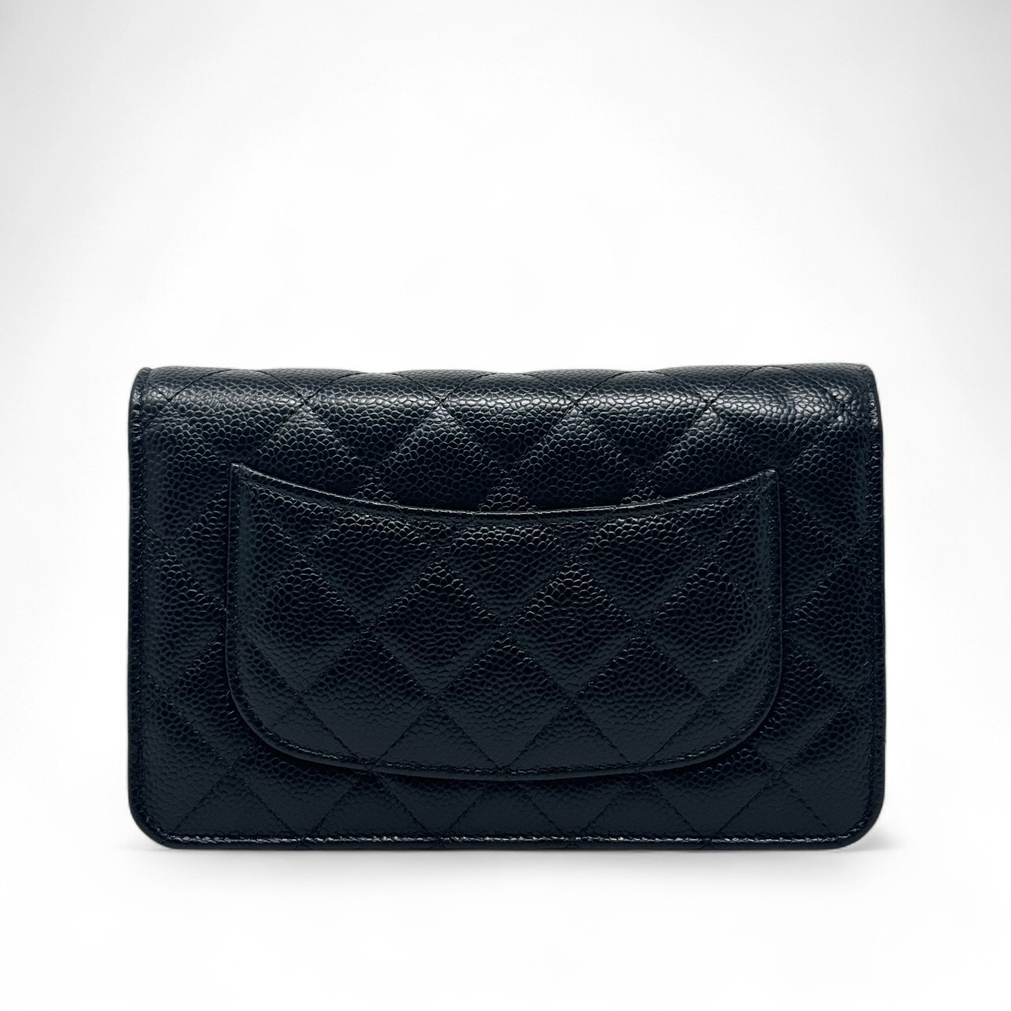 Chanel Black Quilted Caviar Leather Wallet on Chain Crossbody Bag - Elegant & Luxurious for Parties, Dating & Evening Events